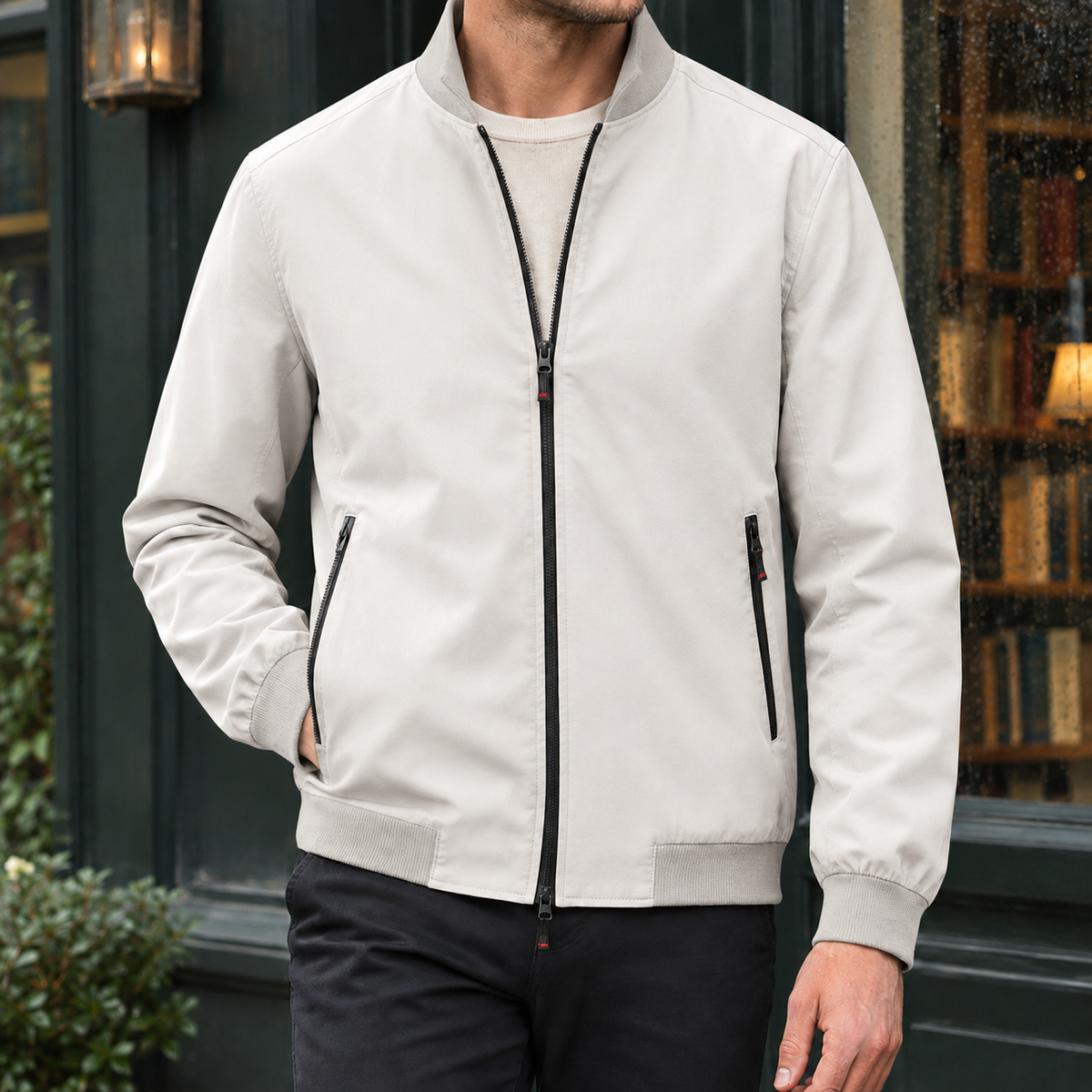 Dietmar | Stand Collar Zip-Up Jacket for Men