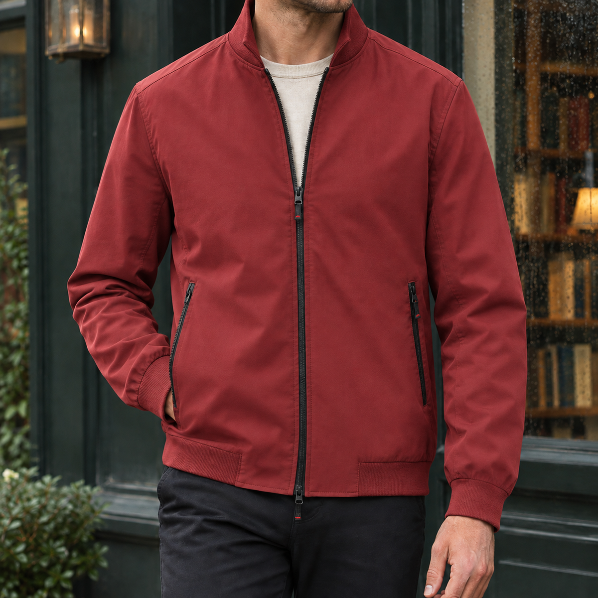 Dietmar | Stand Collar Zip-Up Jacket for Men