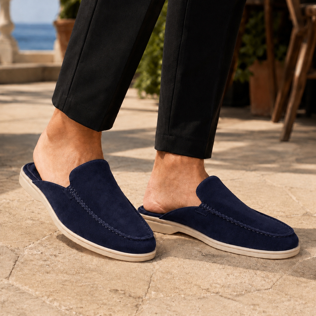 Emeryk | Suede Moccasin Mule Loafers for Men
