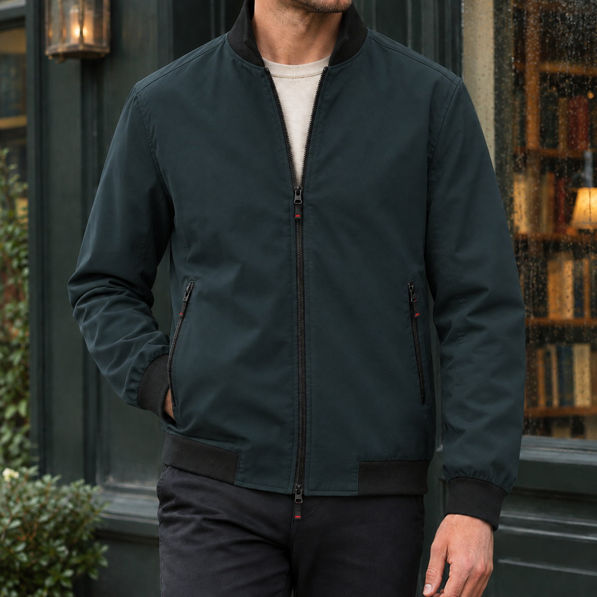 Dietmar | Stand Collar Zip-Up Jacket for Men
