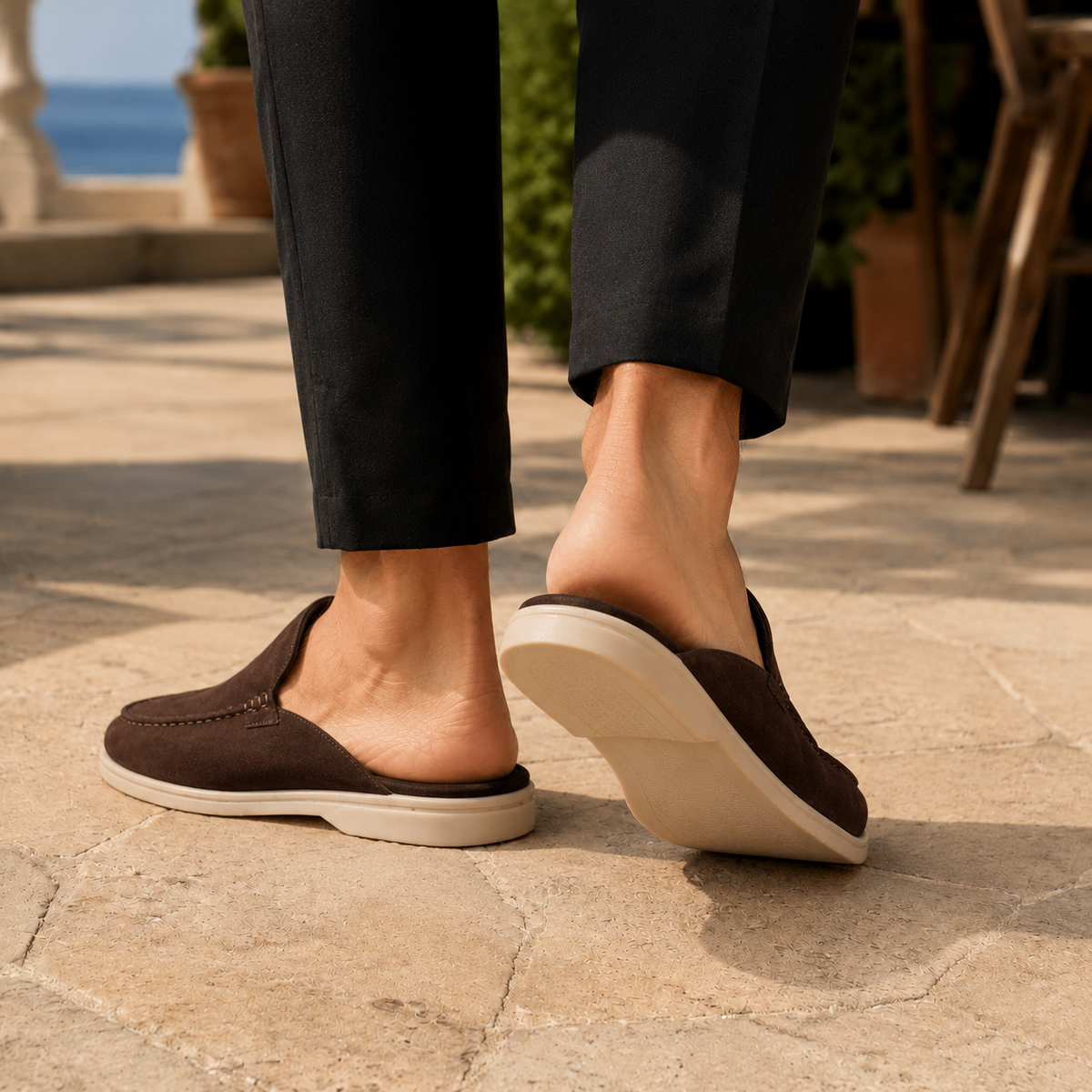 Emeryk | Suede Moccasin Mule Loafers for Men