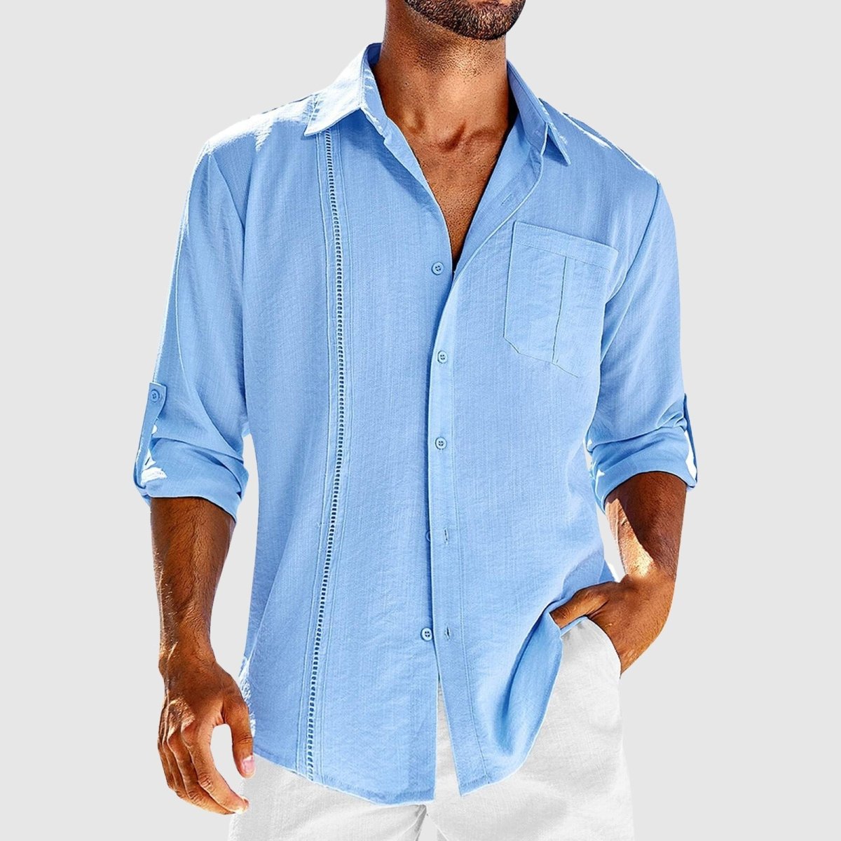 Florian | Button-Down Collar Shirt with Chest Pocket for Men