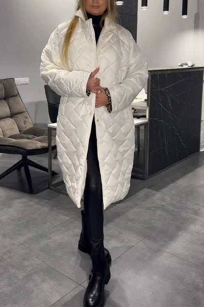 Selene | Women's Long Coat Mid-Length Silhouette Leopard Lining
