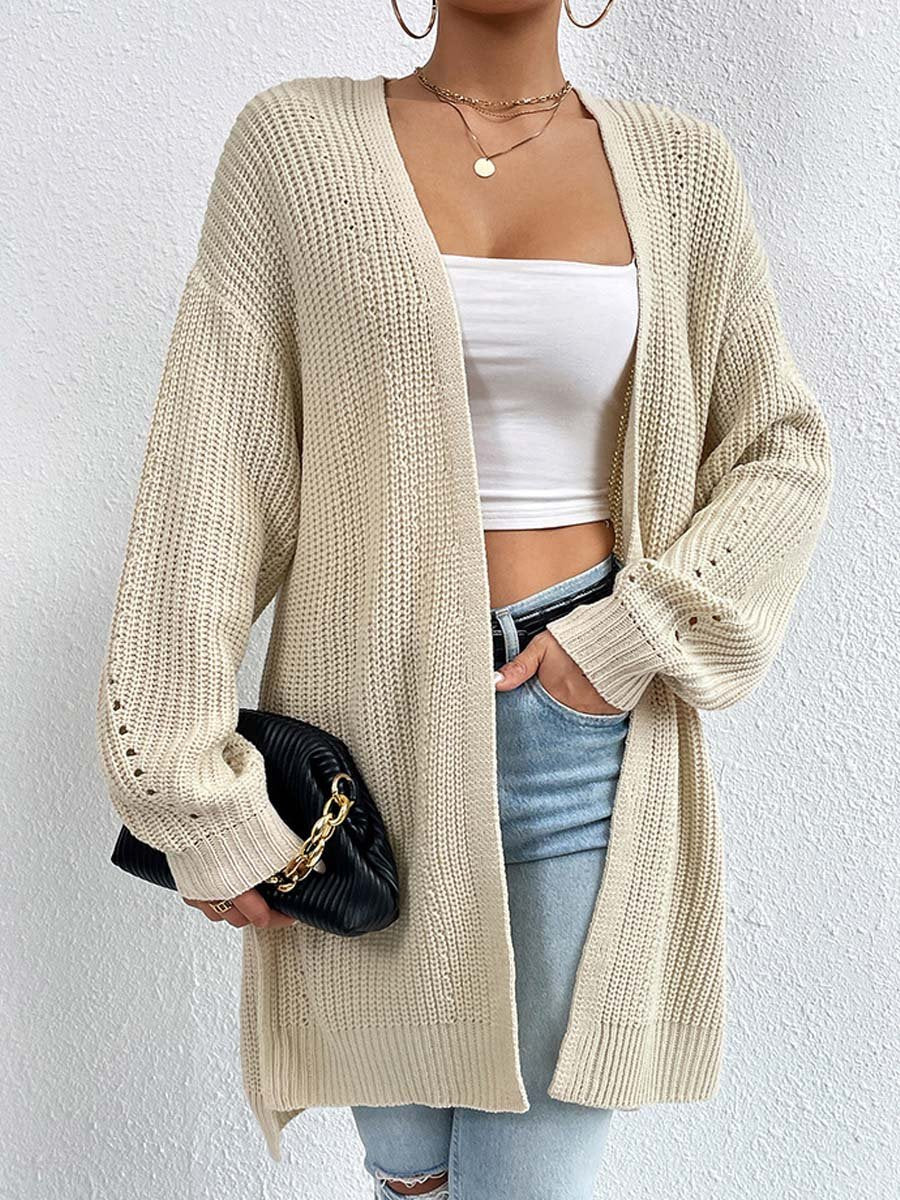 Aleida | Oversized Ribbed Knit Cardigan with Open Front for Women