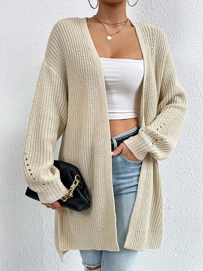 Aleida | Oversized Ribbed Knit Cardigan with Open Front for Women