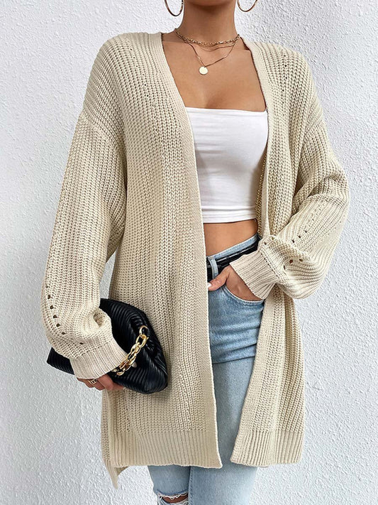 Aleida | Oversized Ribbed Knit Cardigan with Open Front for Women
