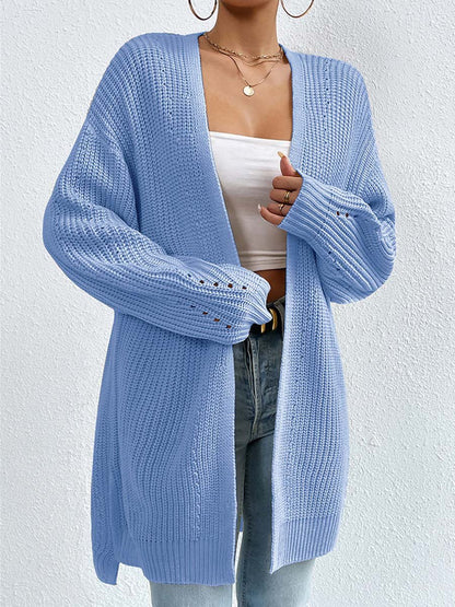 Aleida | Oversized Ribbed Knit Cardigan with Open Front for Women