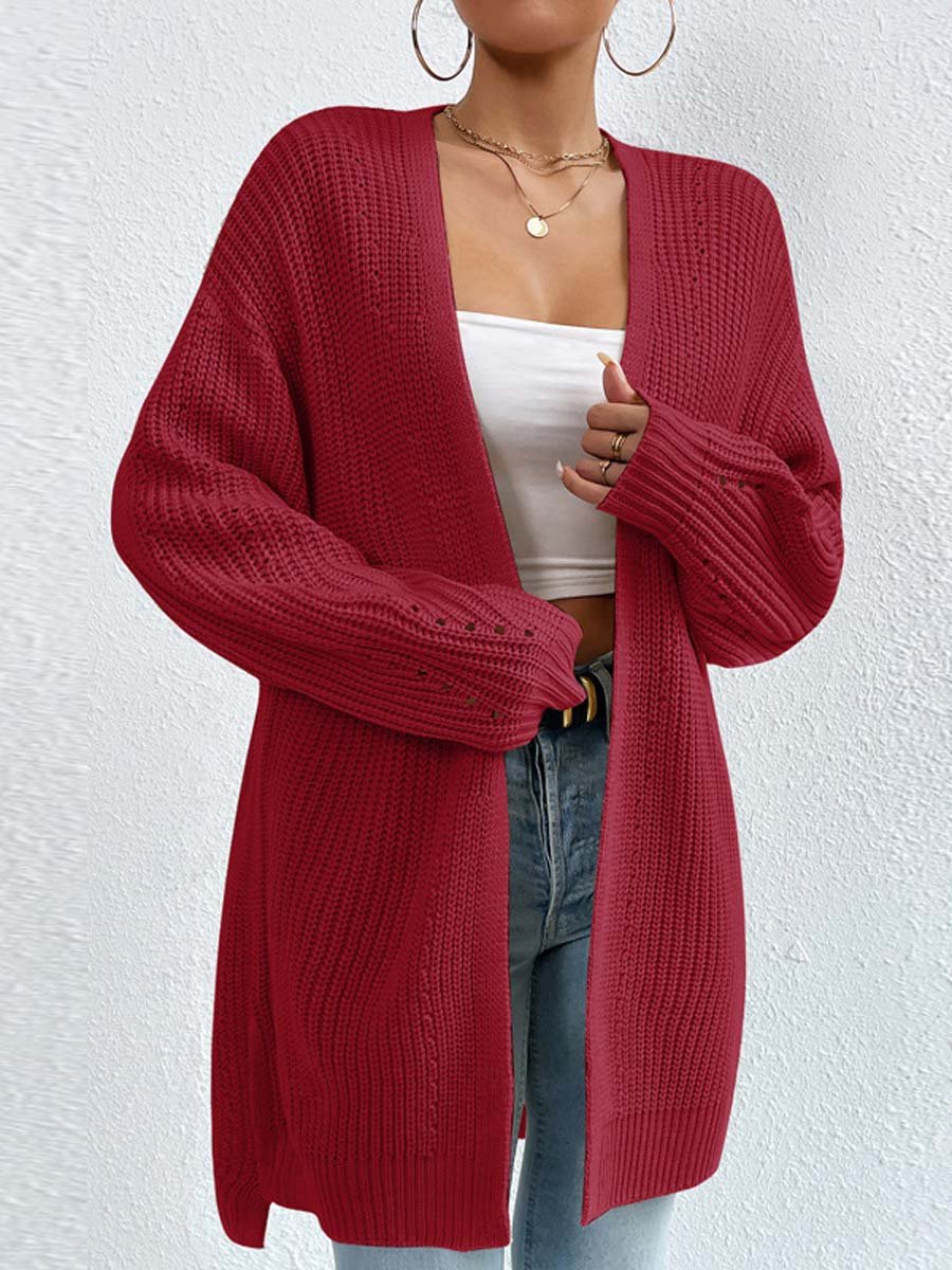Aleida | Oversized Ribbed Knit Cardigan with Open Front for Women