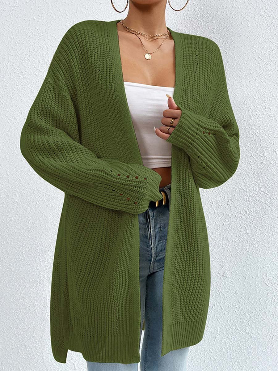 Aleida | Oversized Ribbed Knit Cardigan with Open Front for Women