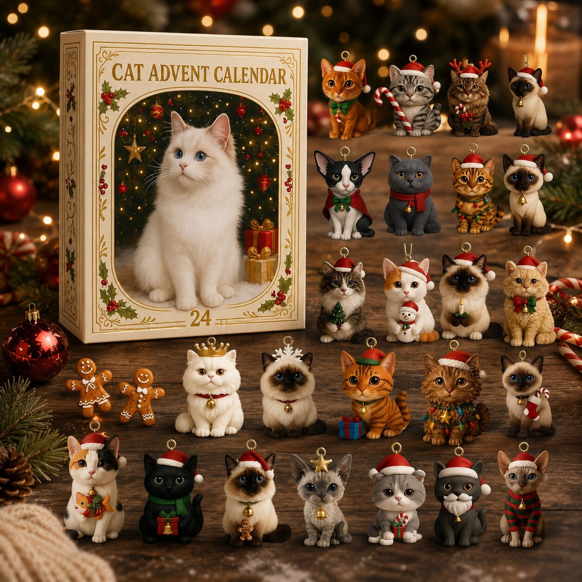 MINI CAT ADVENT CALENDAR – 24 CAT FIGURINES
