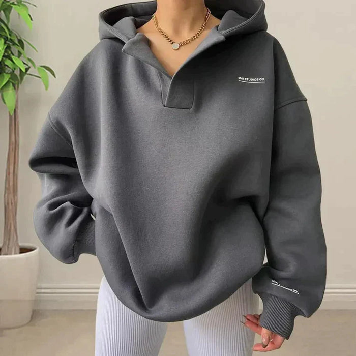 Marwin | Hoodie for Women with Ribbed Hem and Pockets