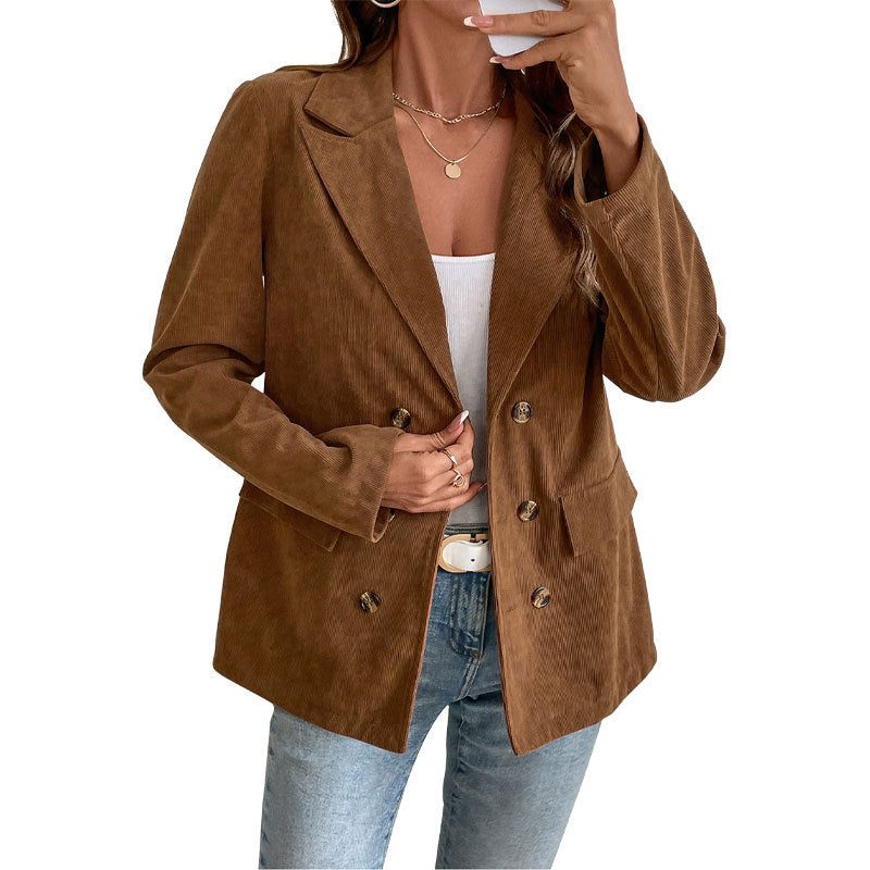Beatrice | Double-Breasted Textured Oversized Blazer for Women