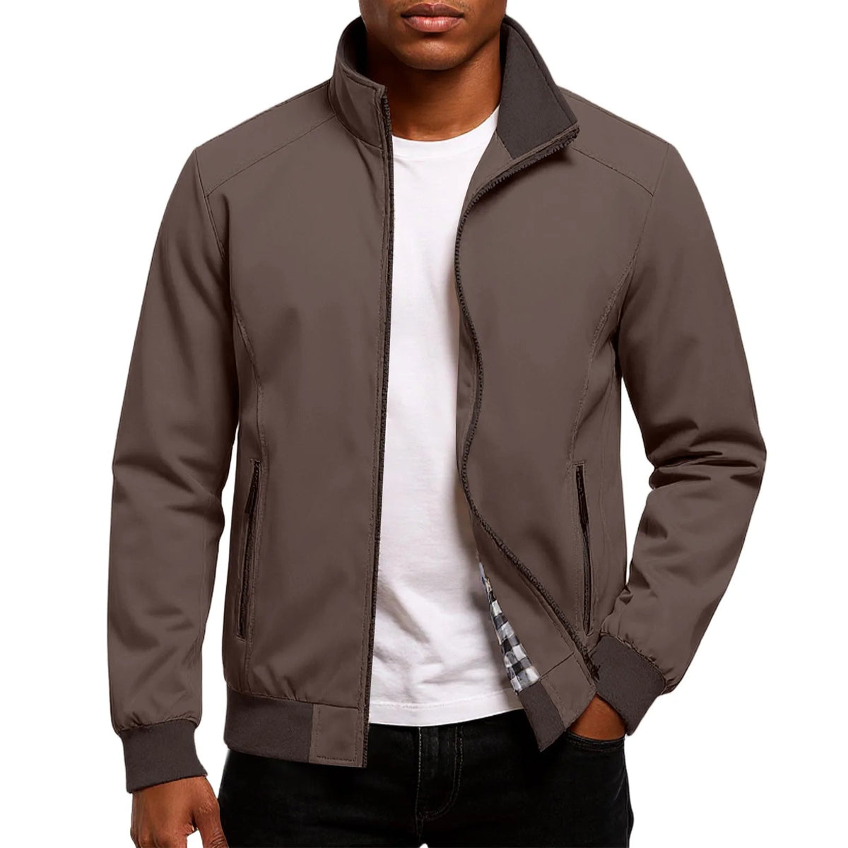 Lutz | Zip-Up Bomber Jacket with Ribbed Trim for Men
