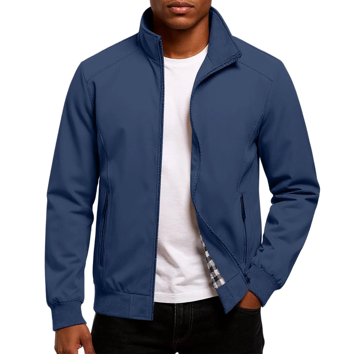 Lutz | Zip-Up Bomber Jacket with Ribbed Trim for Men