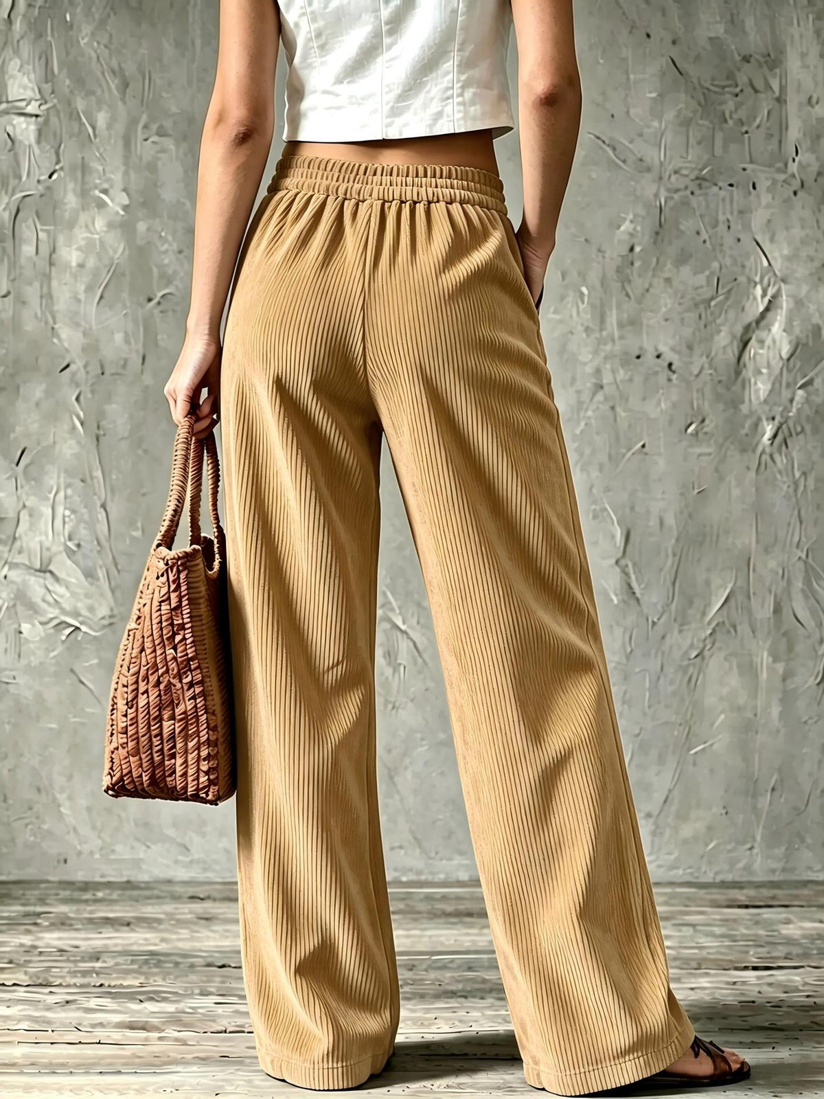 Frankie | Ribbed Corduroy Wide Pants for Women
