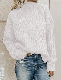 Malin | Cable Knit Sweater with Mock Neck for Women