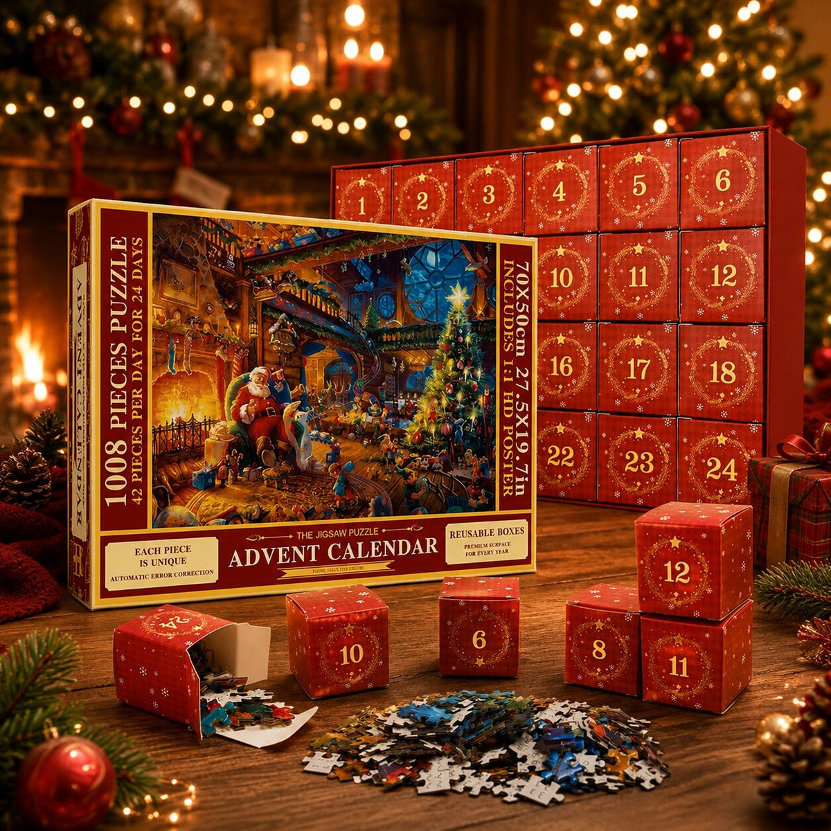 1008 PIECE JIGSAW ADVENT CALENDAR – 24 DAILY PUZZLE PORTIONS