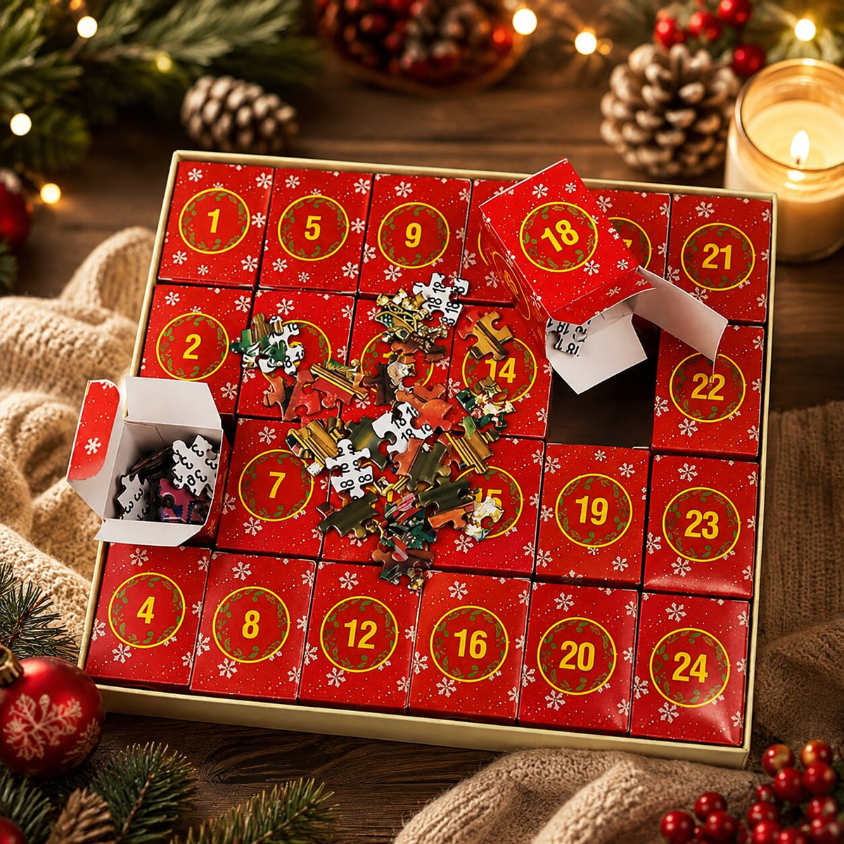 1008 PIECE JIGSAW ADVENT CALENDAR – 24 DAILY PUZZLE PORTIONS