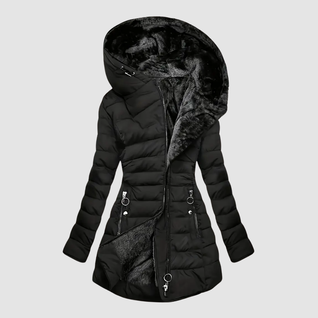 Ginnette | Women's Faux Fur Lined Down Jacket - Hooded Winter Coat