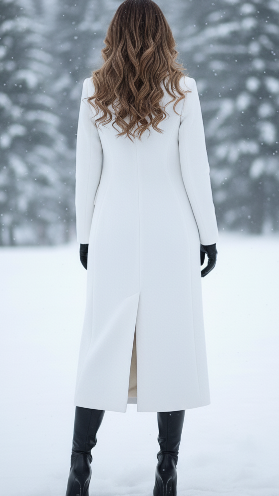 Elowenne | Double-Breasted Longline Winter Coat for Women
