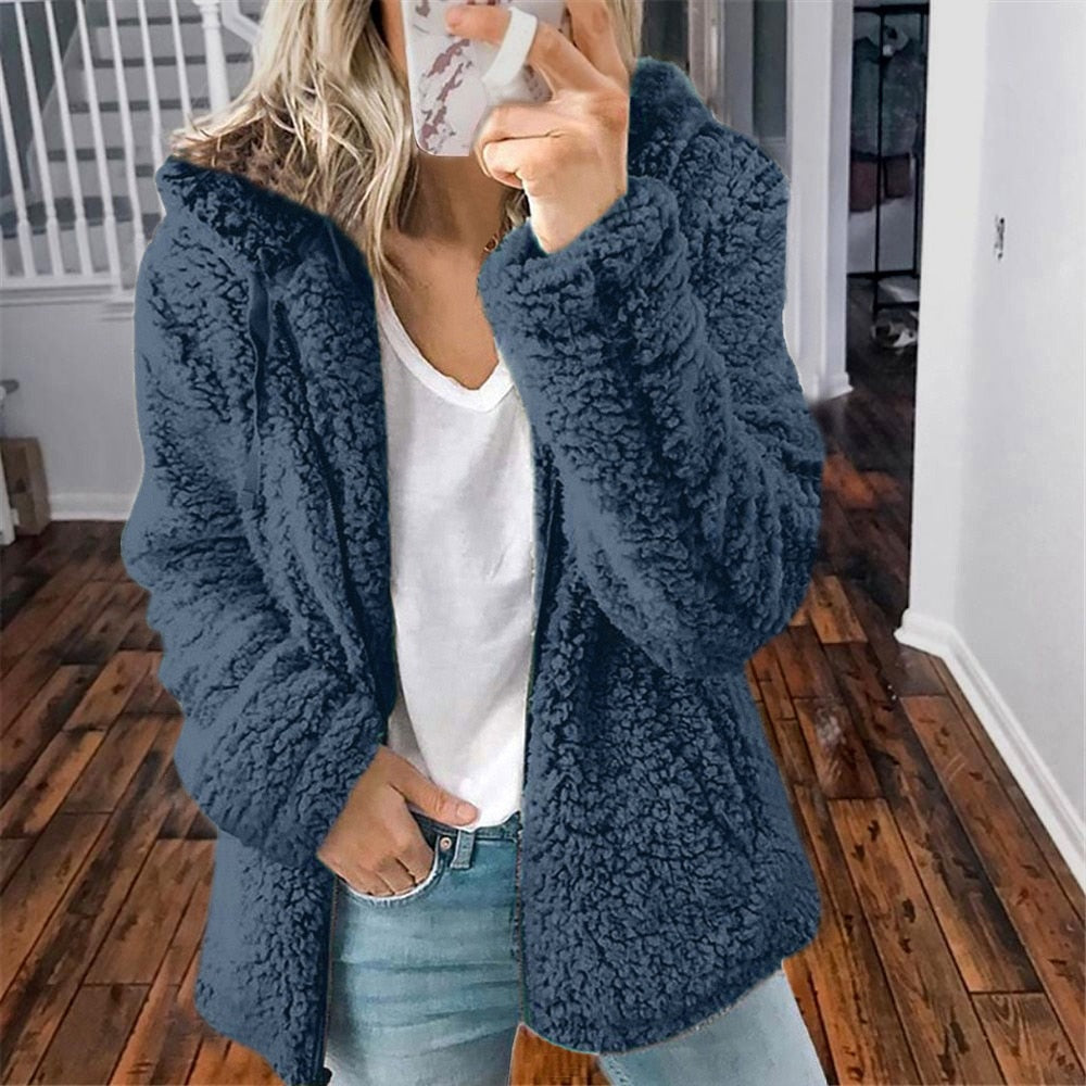 Irmgard | Hooded Fleece Jacket with Zip Closure for Women