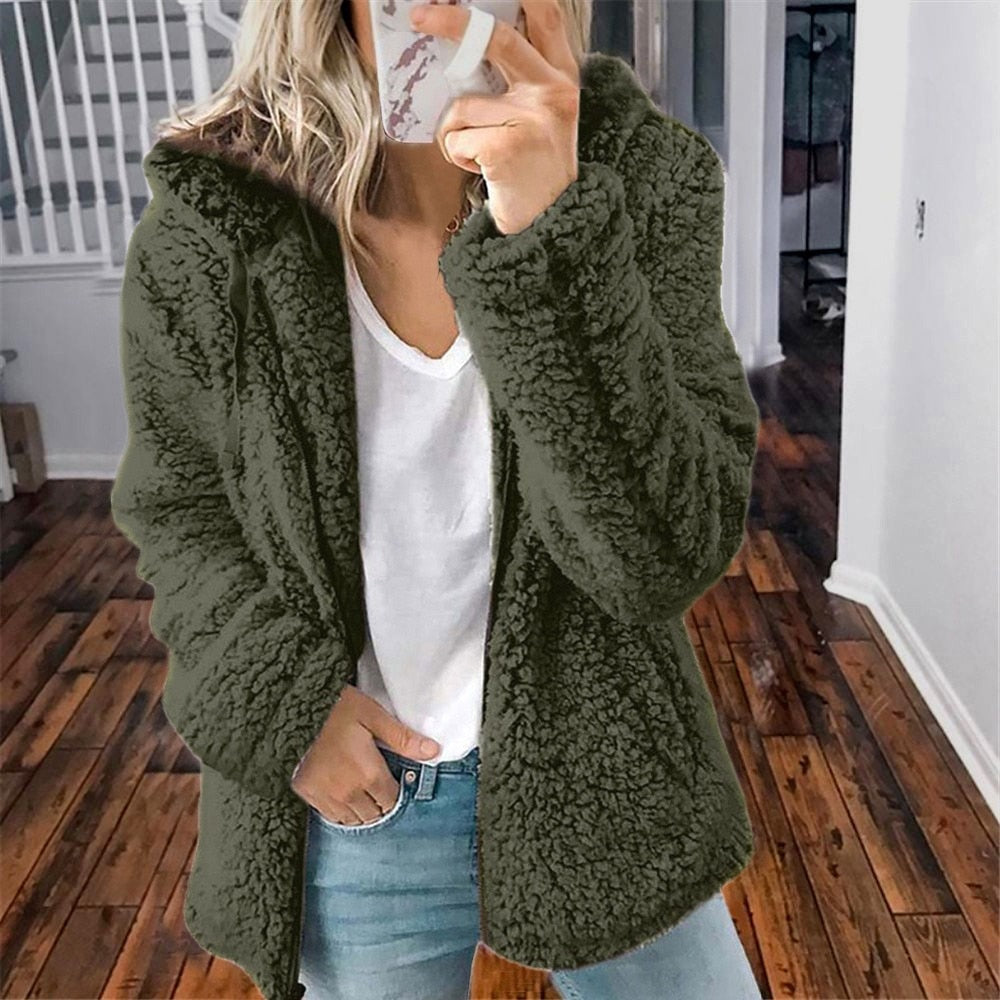 Irmgard | Hooded Fleece Jacket with Zip Closure for Women