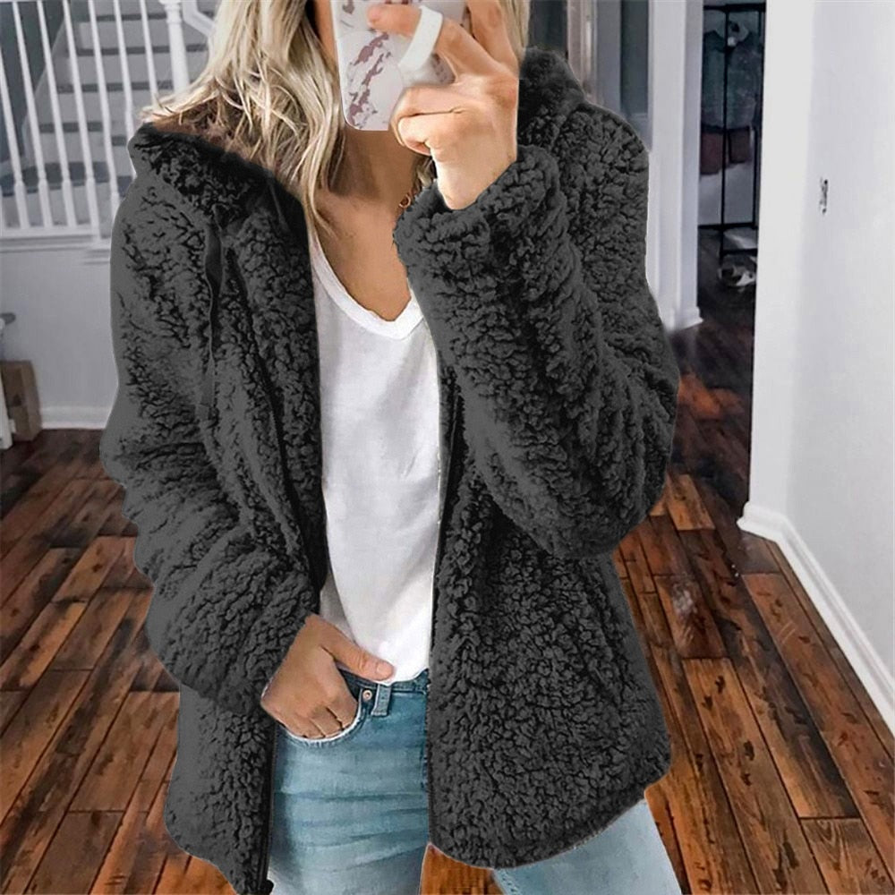 Irmgard | Hooded Fleece Jacket with Zip Closure for Women