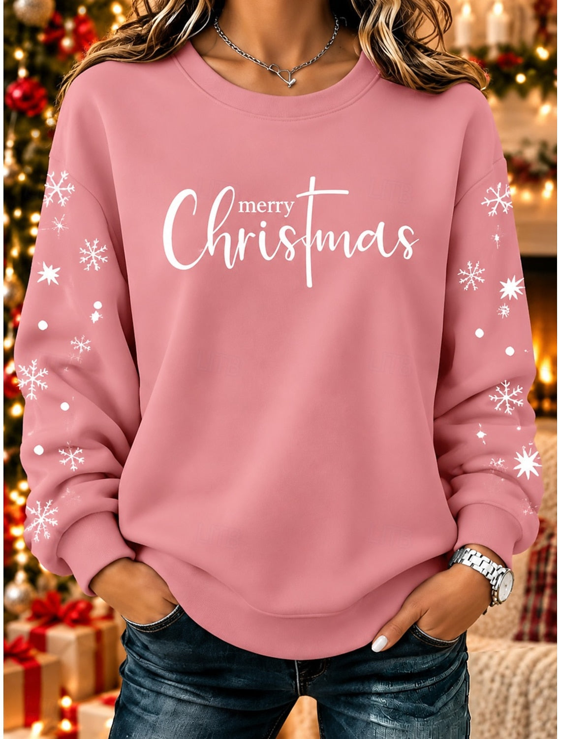 Nessandra | Christmas Sweater with Snowflake Print for Women