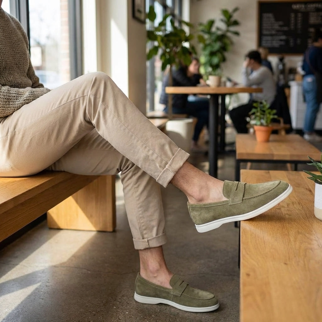 Ruben | Penny Strap Suede Loafers for Men