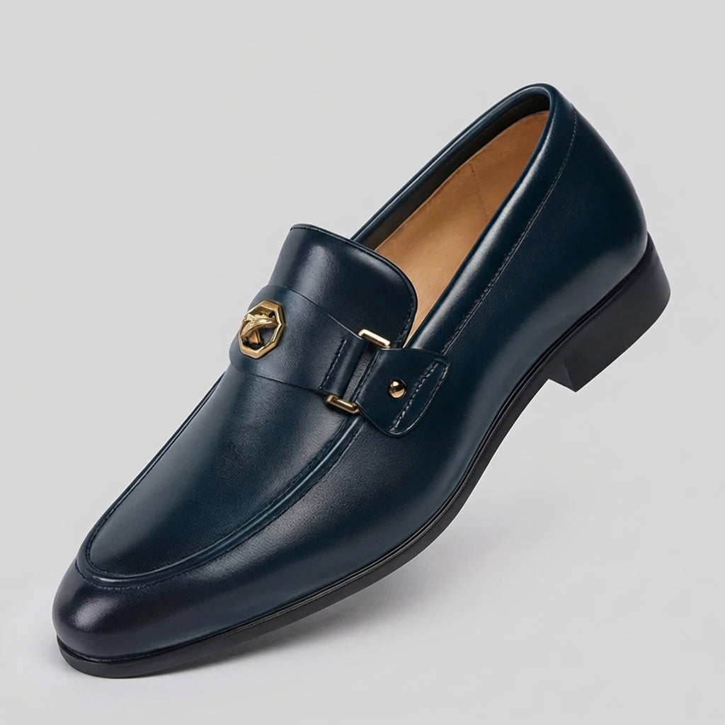 Simon | Metal-Trim Leather Loafers for Men