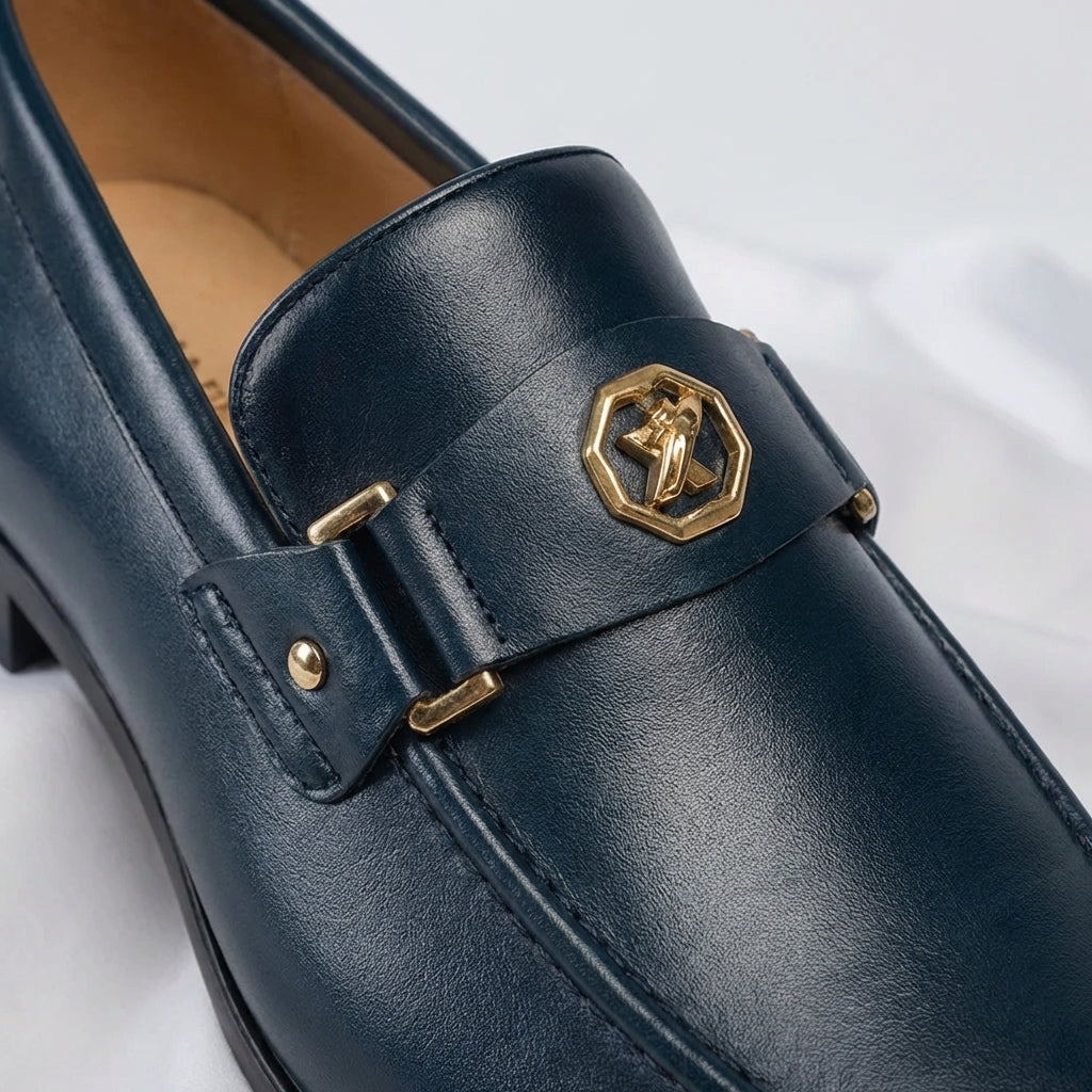 Simon | Metal-Trim Leather Loafers for Men