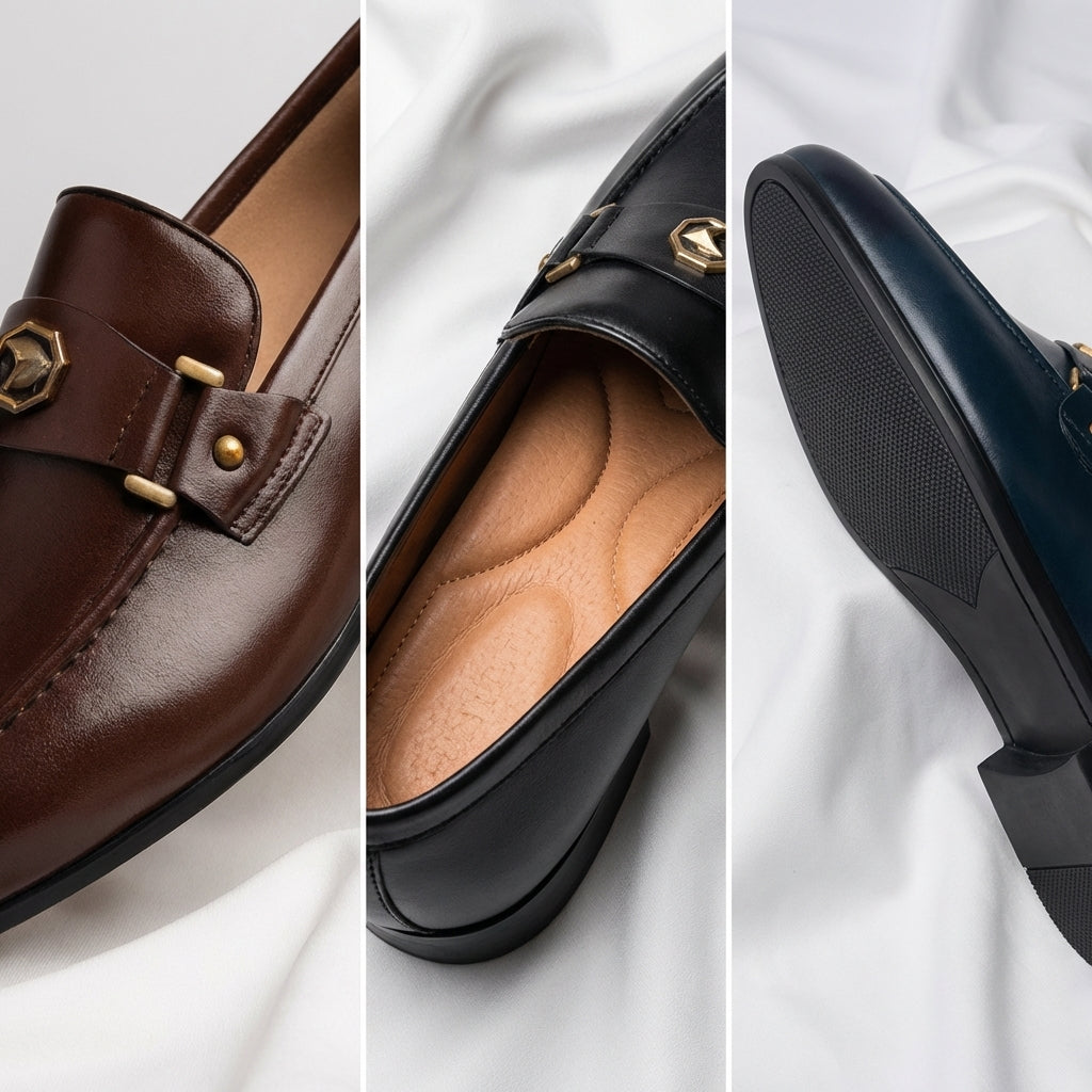Simon | Metal-Trim Leather Loafers for Men