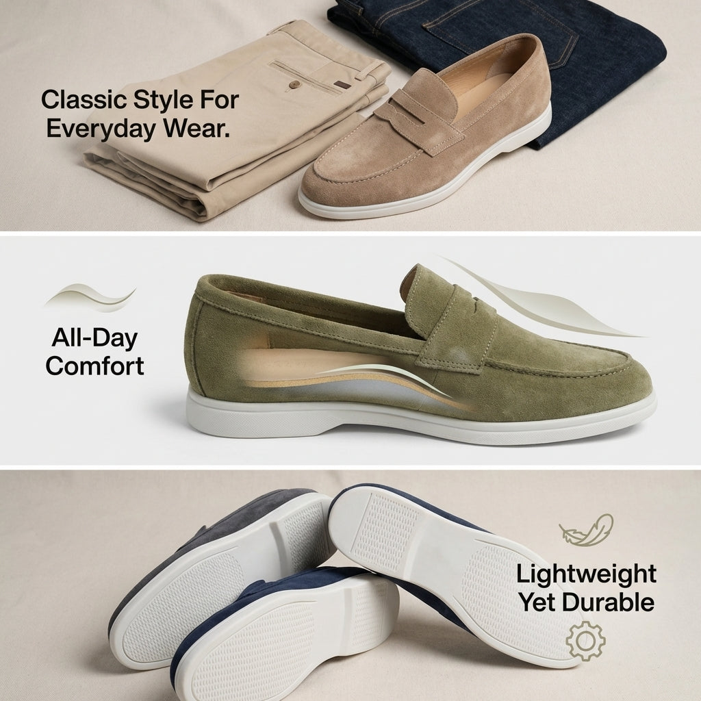 Ruben | Penny Strap Suede Loafers for Men