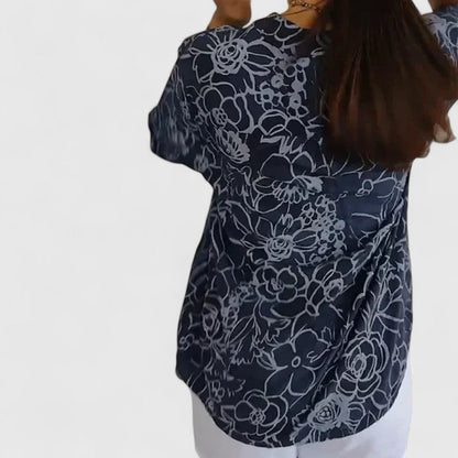 Rhezlynn | Women's V-Neck Floral Blouse - Work to Weekend