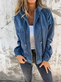 Ricarda | Textured Zip-Up Hooded Jacket for Women