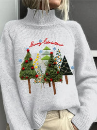 Courtney | Embroidered Christmas Sweater with Turtleneck
