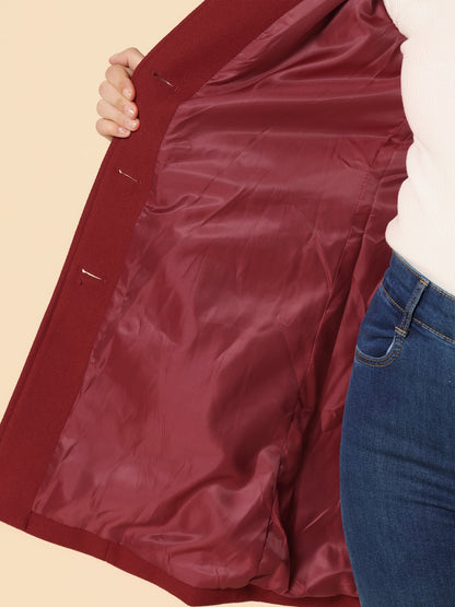 Rosalind | Women's Long Coat Fit-and-Flare Button Front Style