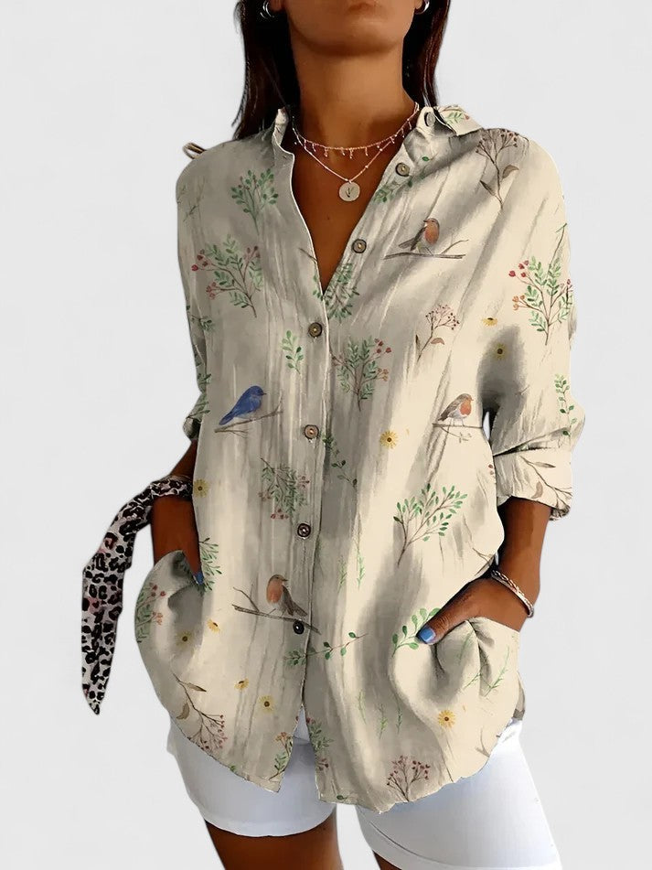 Dianne | Women's Elegant V-Neck Blouse for Work & Occasions