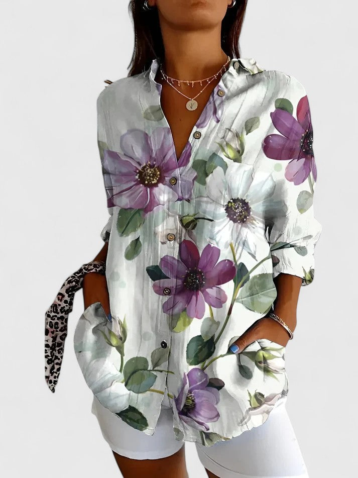 Dianne | Women's Elegant V-Neck Blouse for Work & Occasions