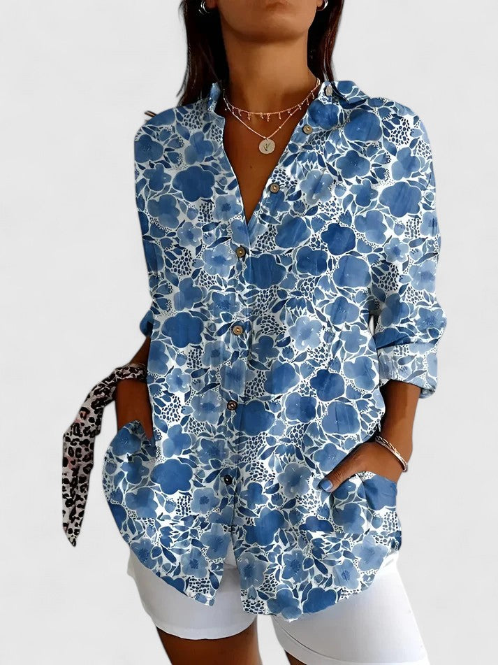 Dianne | Women's Elegant V-Neck Blouse for Work & Occasions
