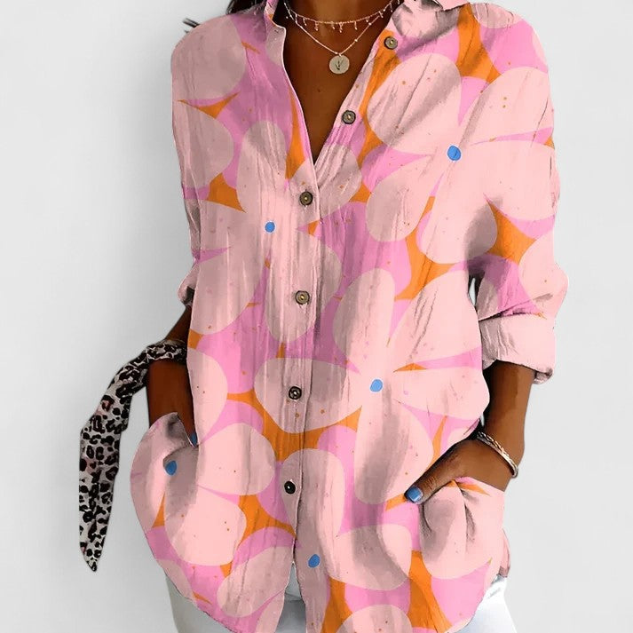 Dianne | Women's Elegant V-Neck Blouse for Work & Occasions