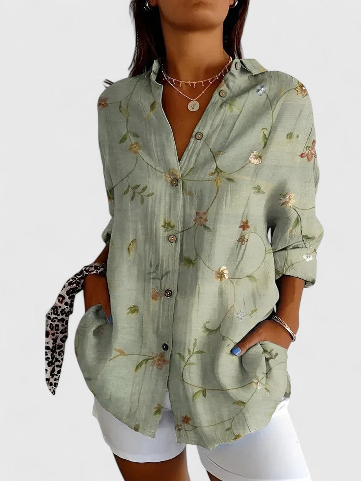 Dianne | Women's Elegant V-Neck Blouse for Work & Occasions