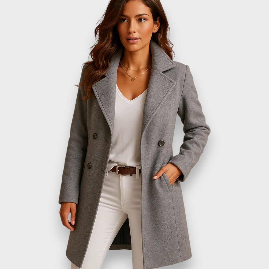 Marielle | Women's Long Coat Tailored Fit Classic Silhouette – Winter Layering