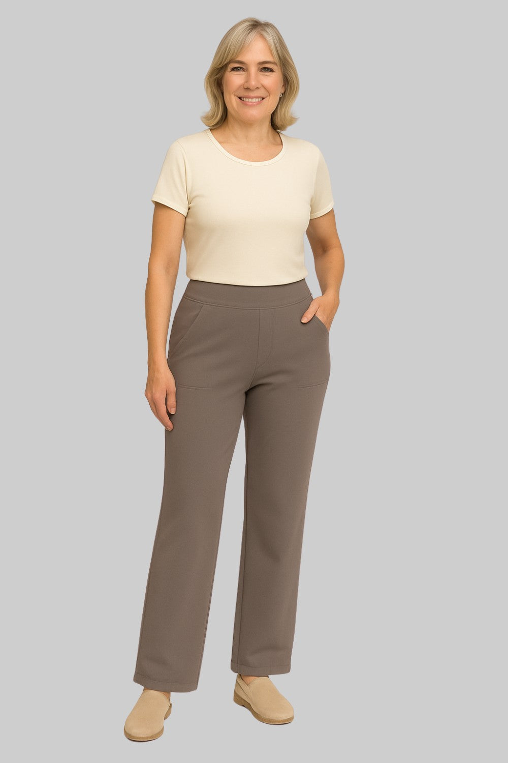 Helga | High-Waist Wide Leg Pants with Pockets for Women