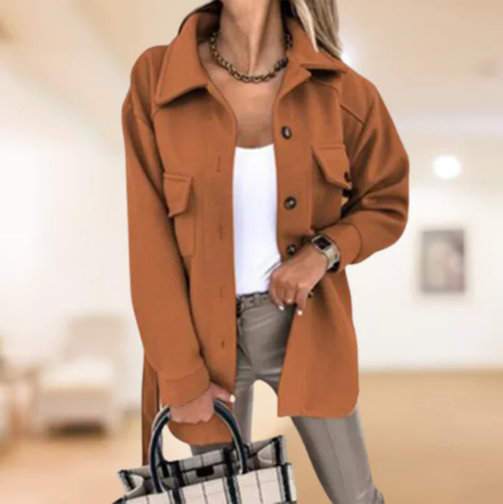 Braelyn | Belted Button-Front Shirt Jacket for Women