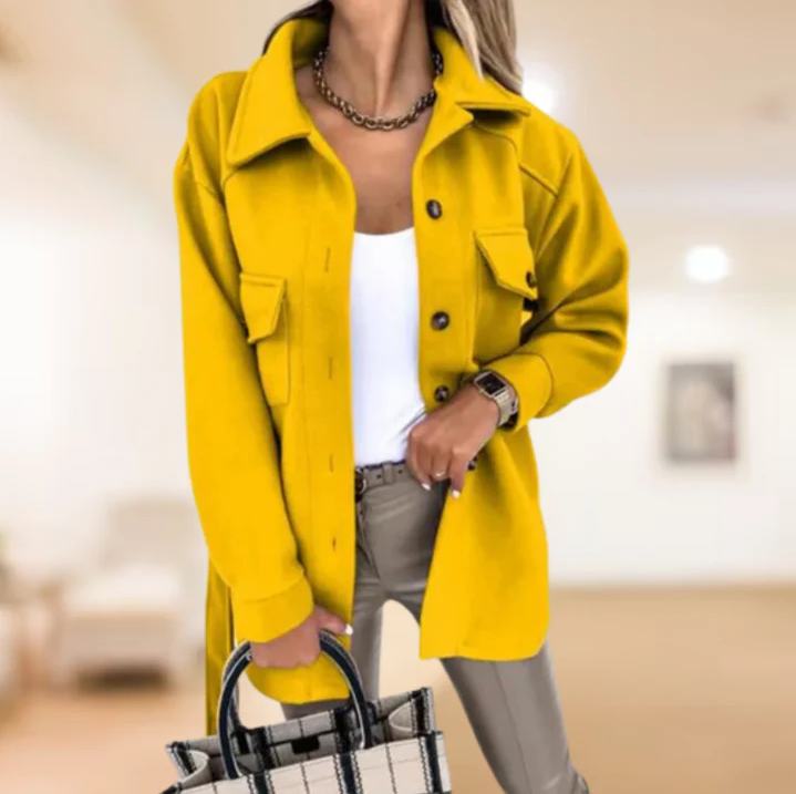 Braelyn | Belted Button-Front Shirt Jacket for Women