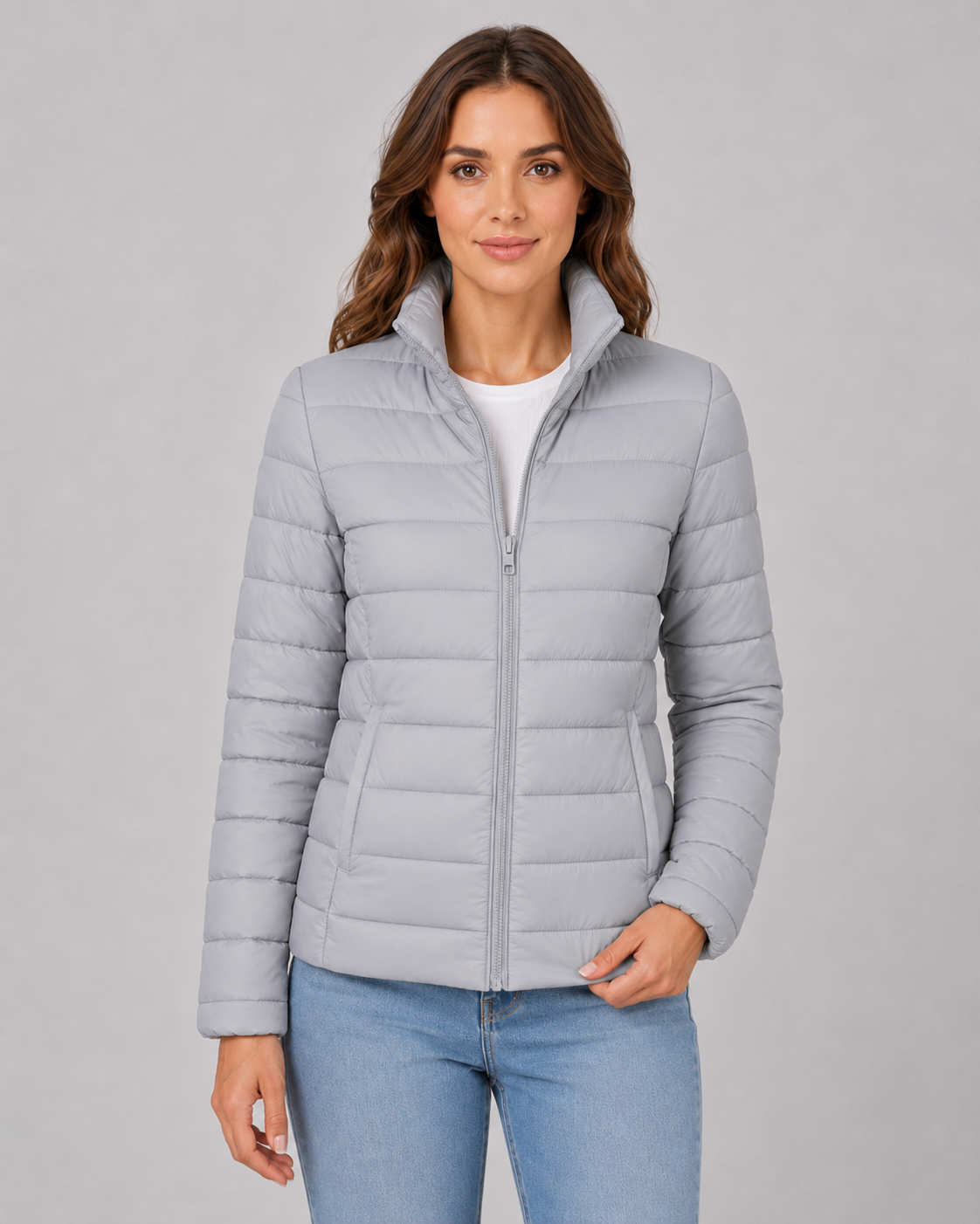 Roosmarijn | Quilted Puffer Jacket with Stand Collar for Women