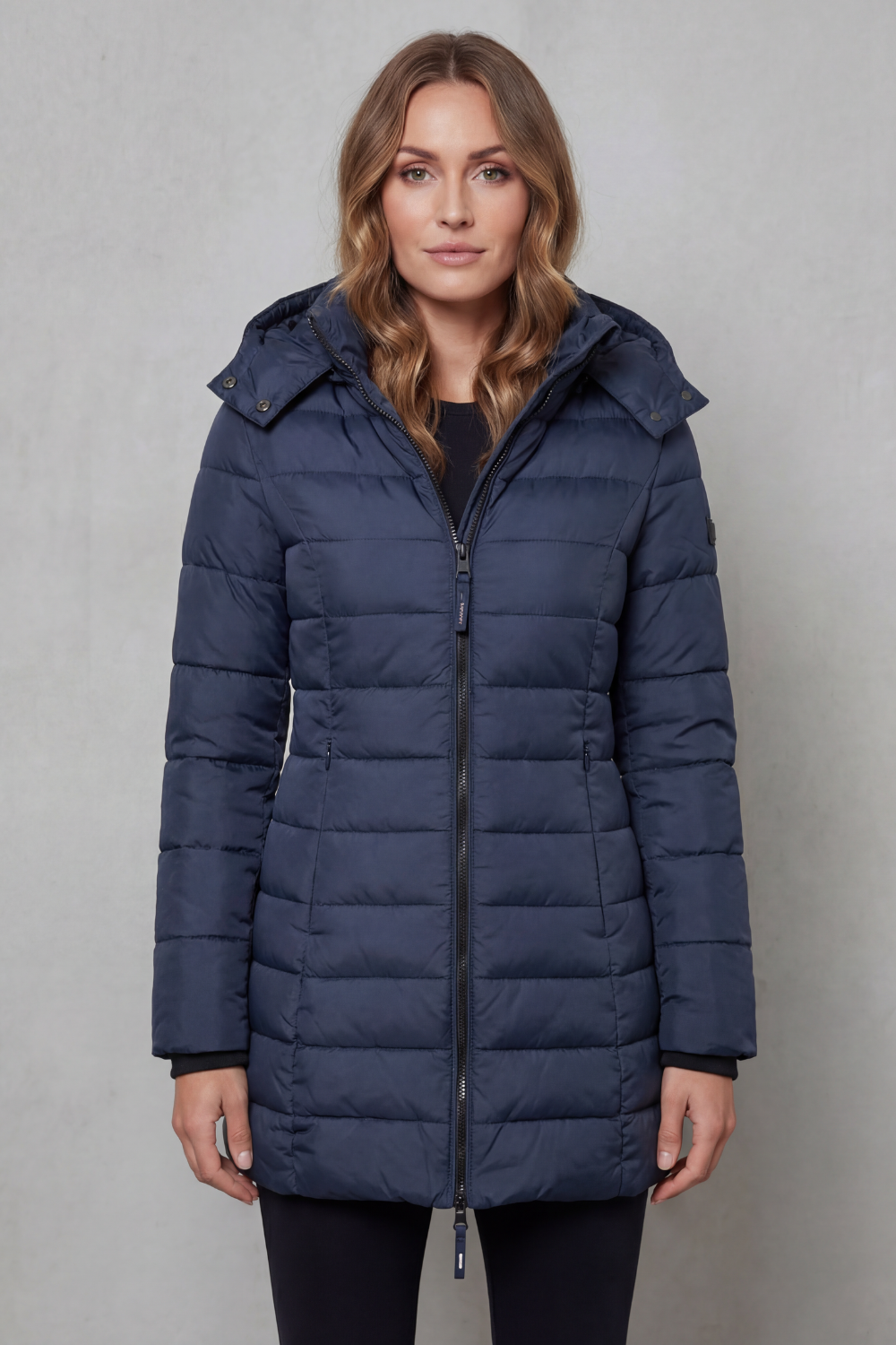 Nete | Longline Quilted Puffer Jacket with Hood for Women