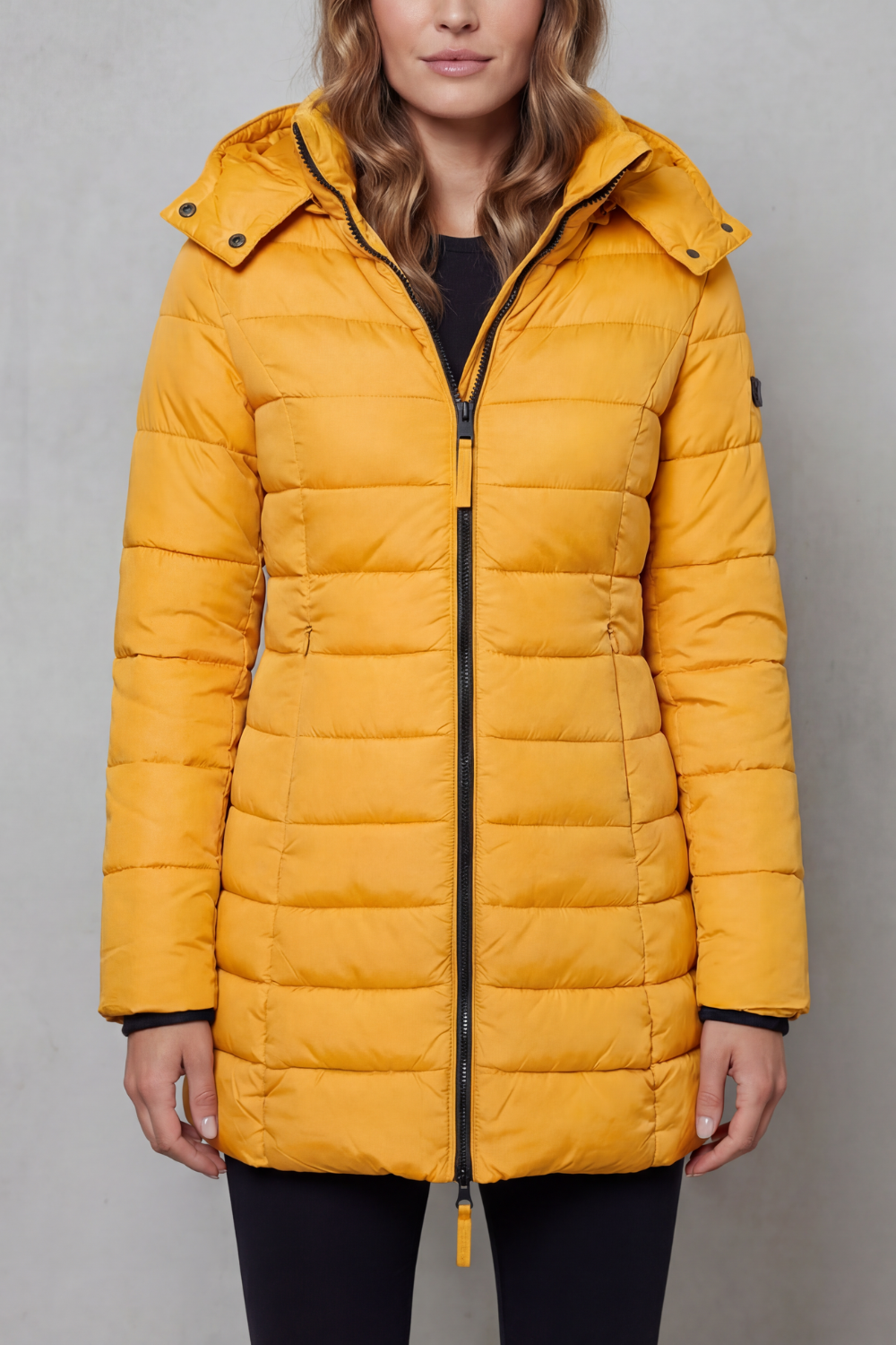Nete | Longline Quilted Puffer Jacket with Hood for Women