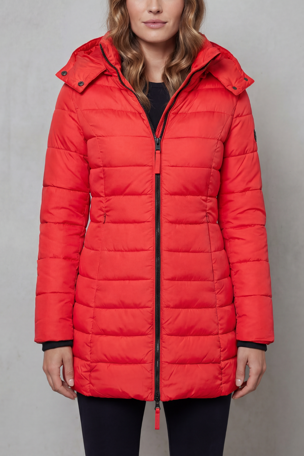 Nete | Longline Quilted Puffer Jacket with Hood for Women